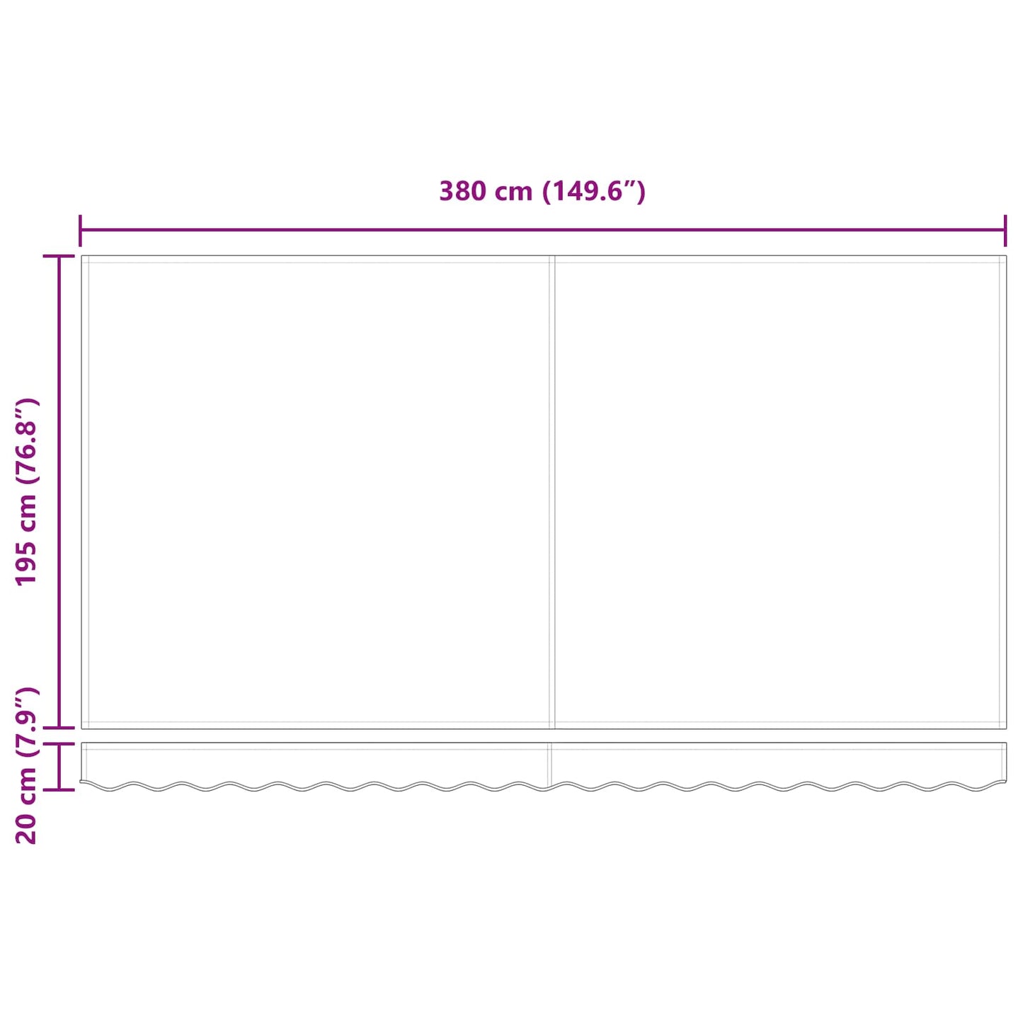 Retractable Awning Brown 400 x 200 cm Fabric