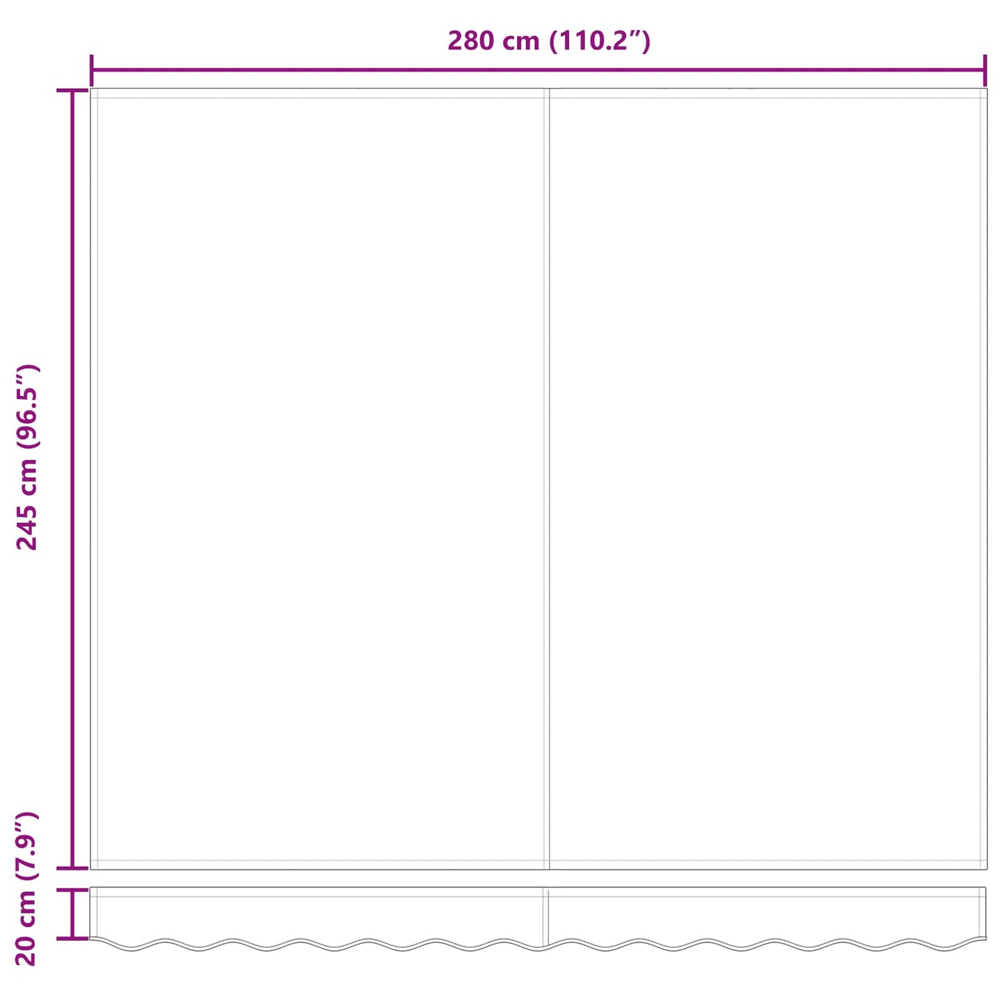 Awning Frame Anthracite 300 x 250 cm Polyester with PU coating