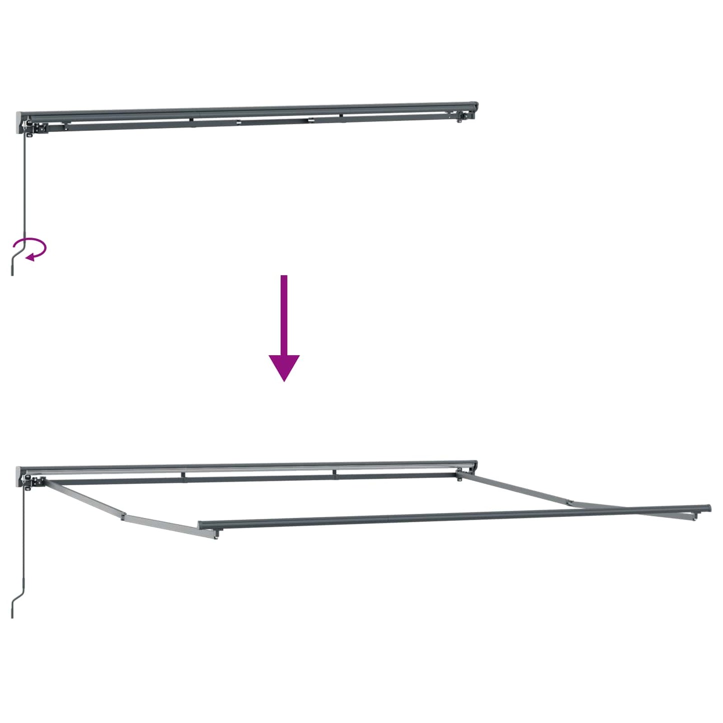 Awning Frame Yellow and White 350 x 250 cm