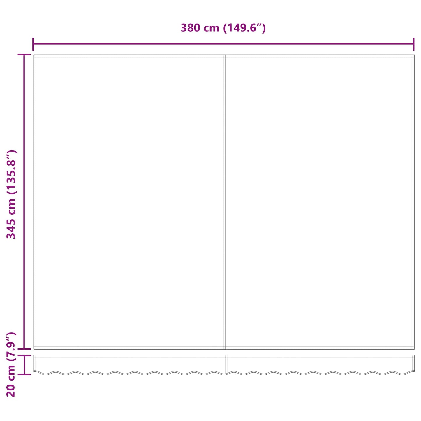 Retractable Awning Multicolour 400 x 350 cm