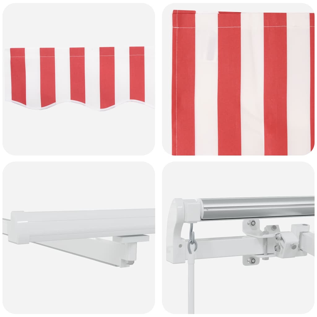 Retractable Awning Red and White 450 x 300 cm