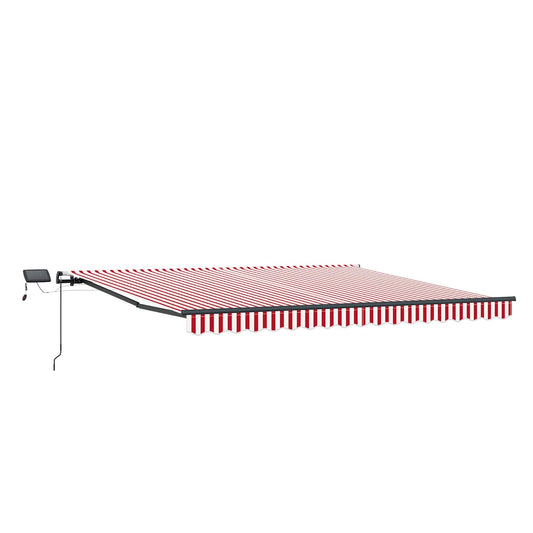 Retractable Awning Red and White 450 x 350 cm