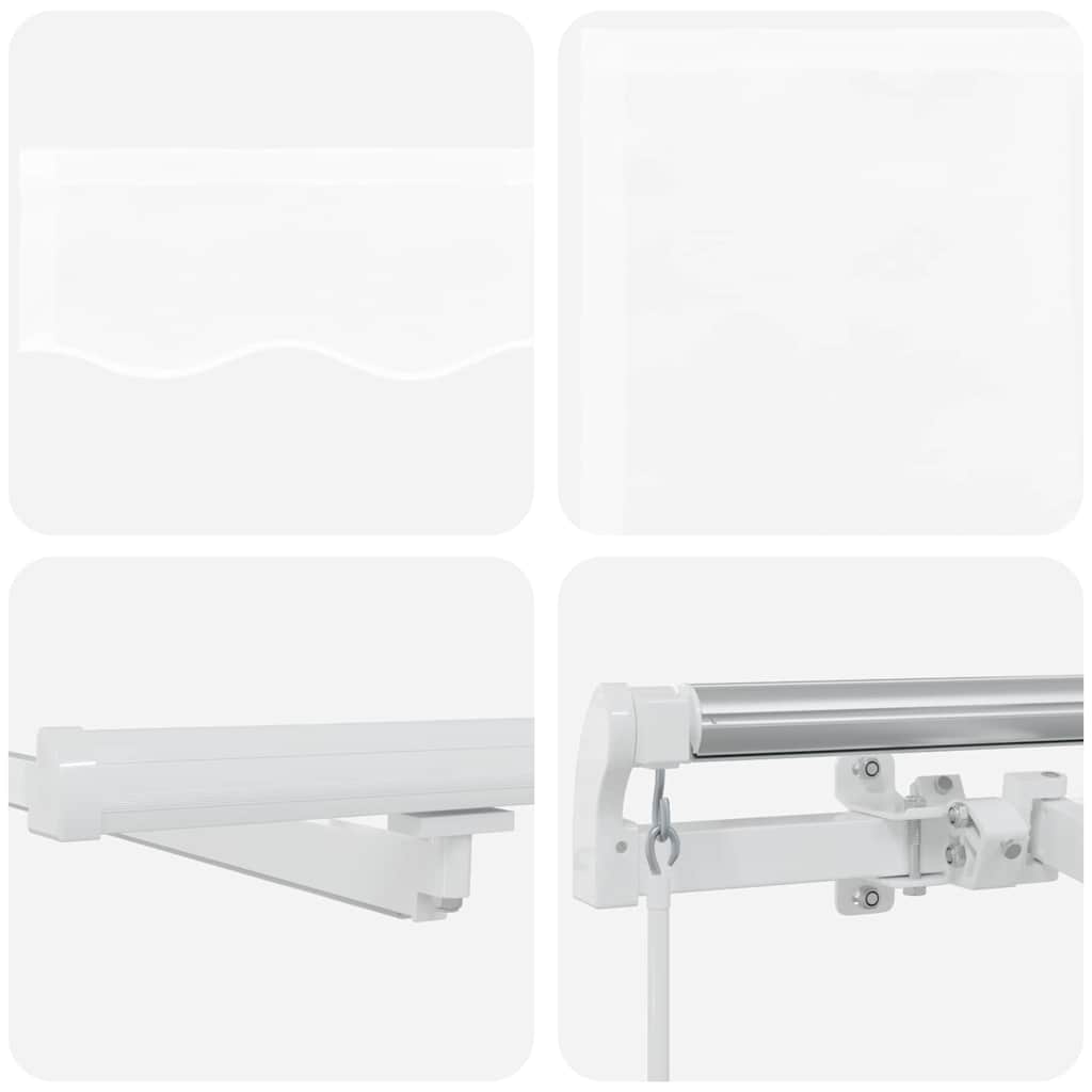 Retractable Awning White 450 x 350 cm Fabric and Aluminium