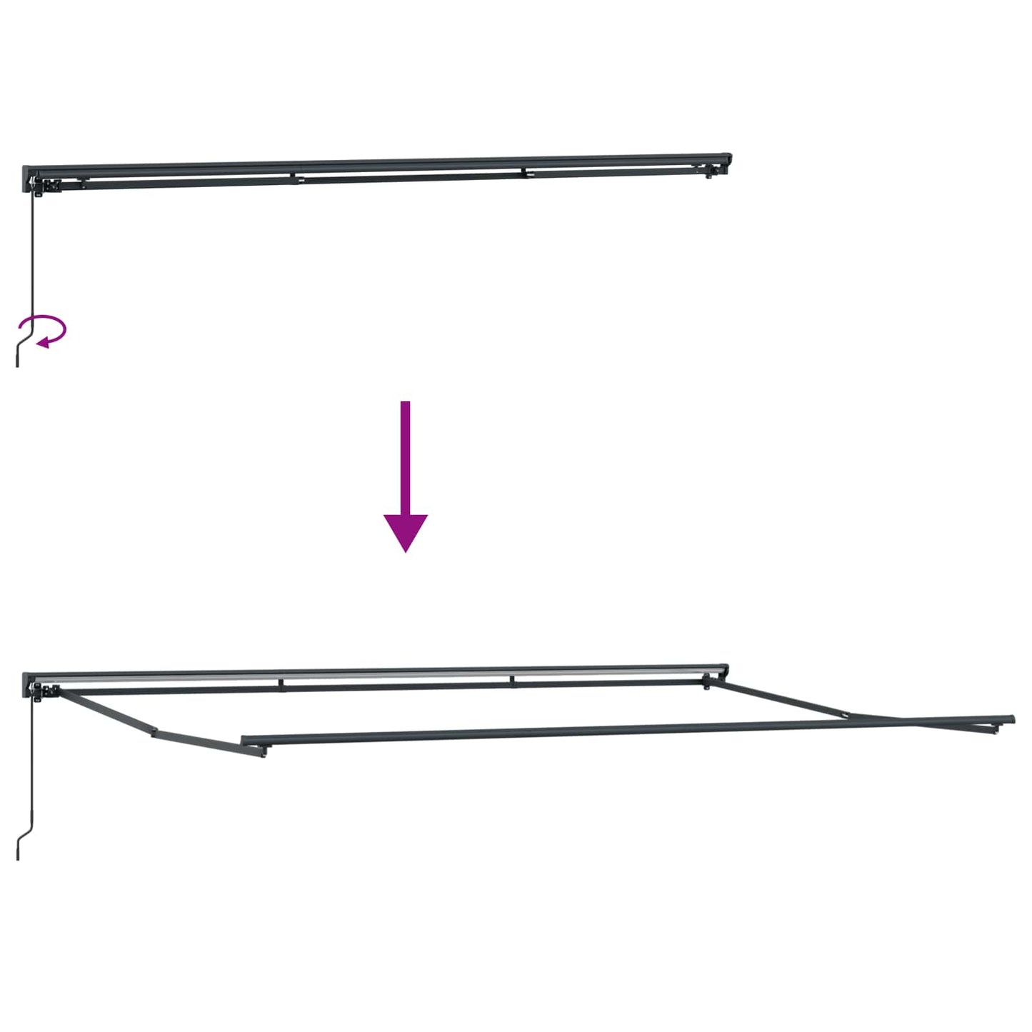 Retractable Awning Manual Anthracite 500 x 300 cm