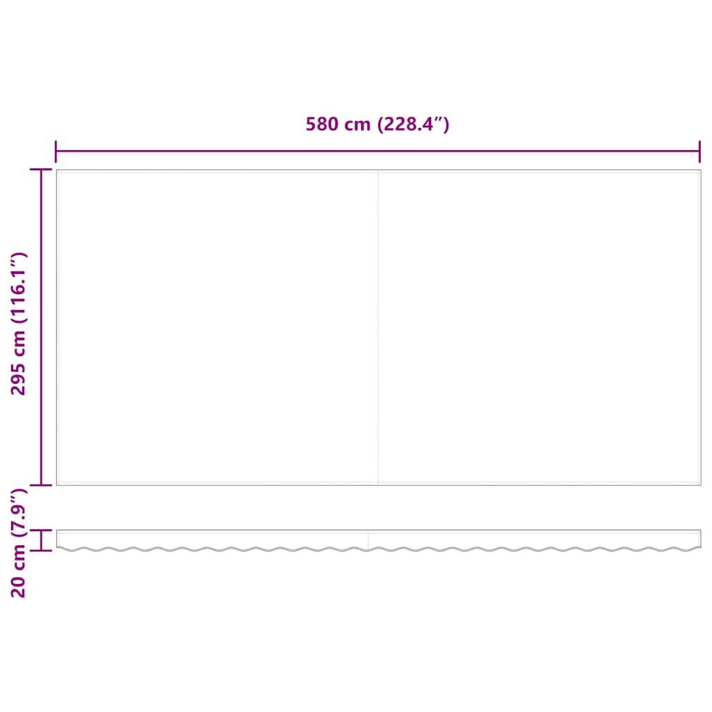 Retractable Awning Red and White 600 x 300 cm
