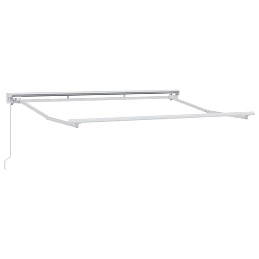 Awning Frame Manual Adjustable White 3 x 2 m Steel