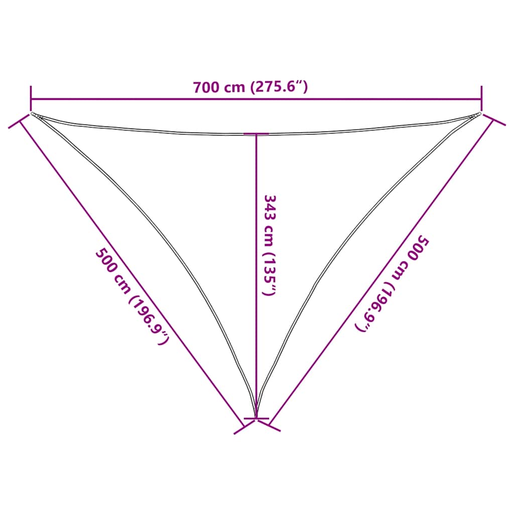 Sun Shade Sail Blue 7x5x5 m 100% Polyester Oxford