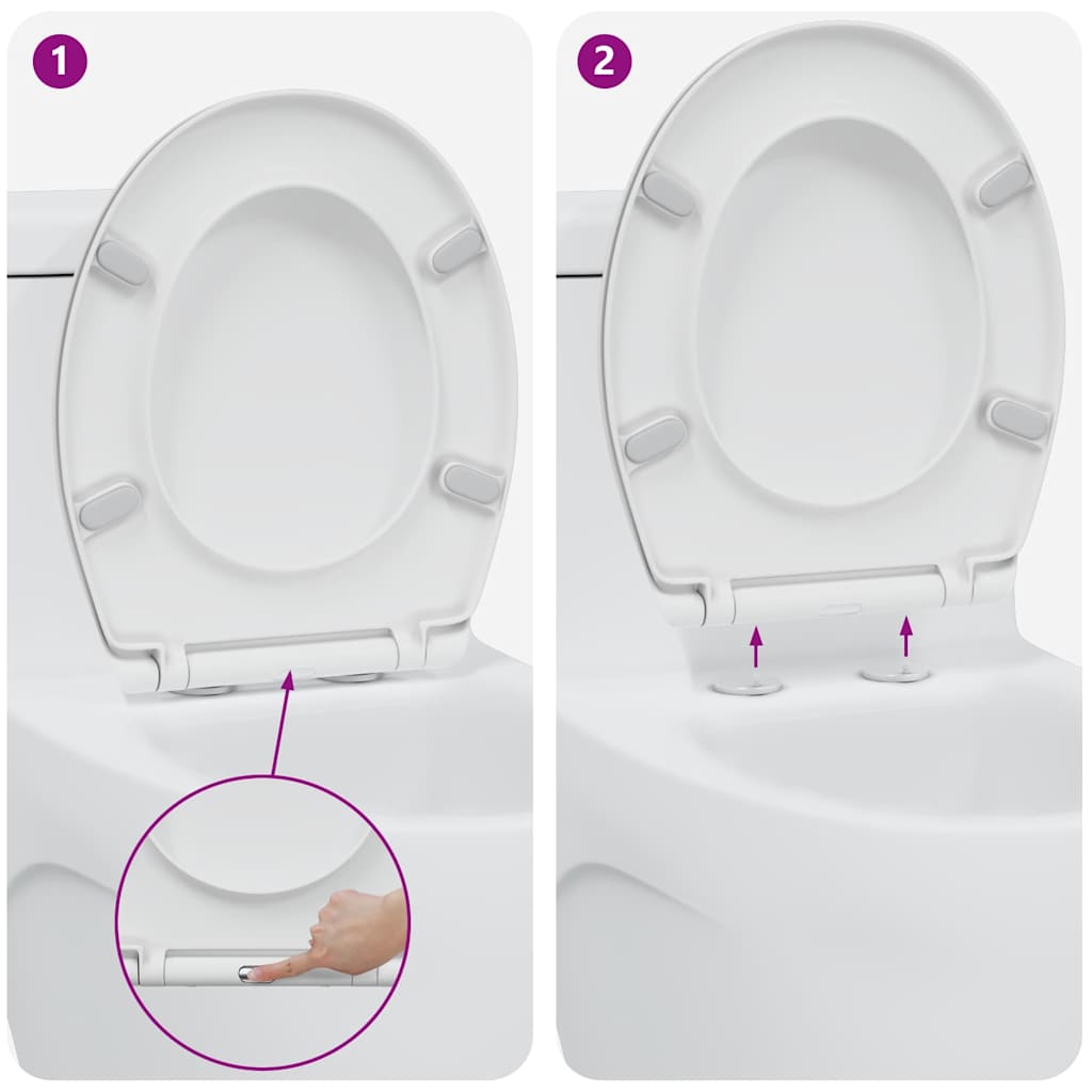 Toilet Seat White 47 x 37 x 4 cm Duroplast