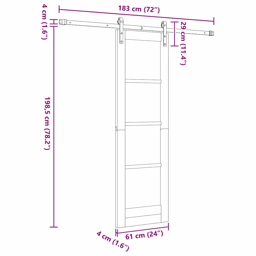 Sliding Door ORKDAL White and Black 61 x 198.5 cm