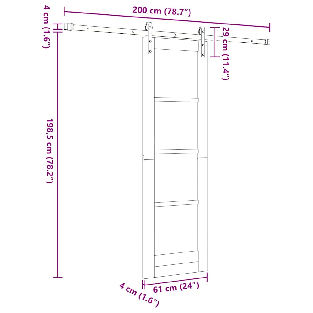 Sliding Door ORKDAL White and Black 61 x 198.5 cm
