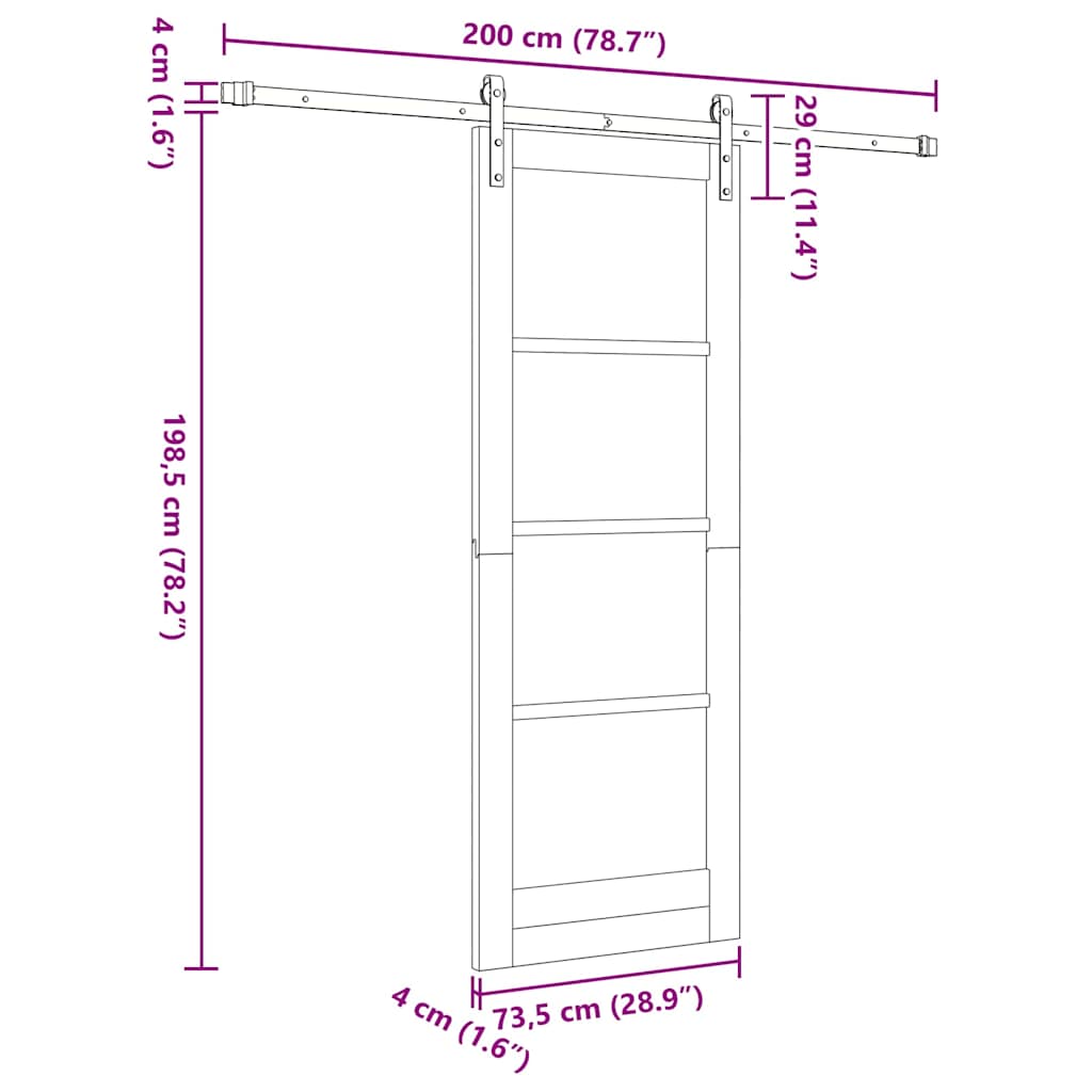 Sliding Door ORKDAL Natural 73.5 x 198.5 cm