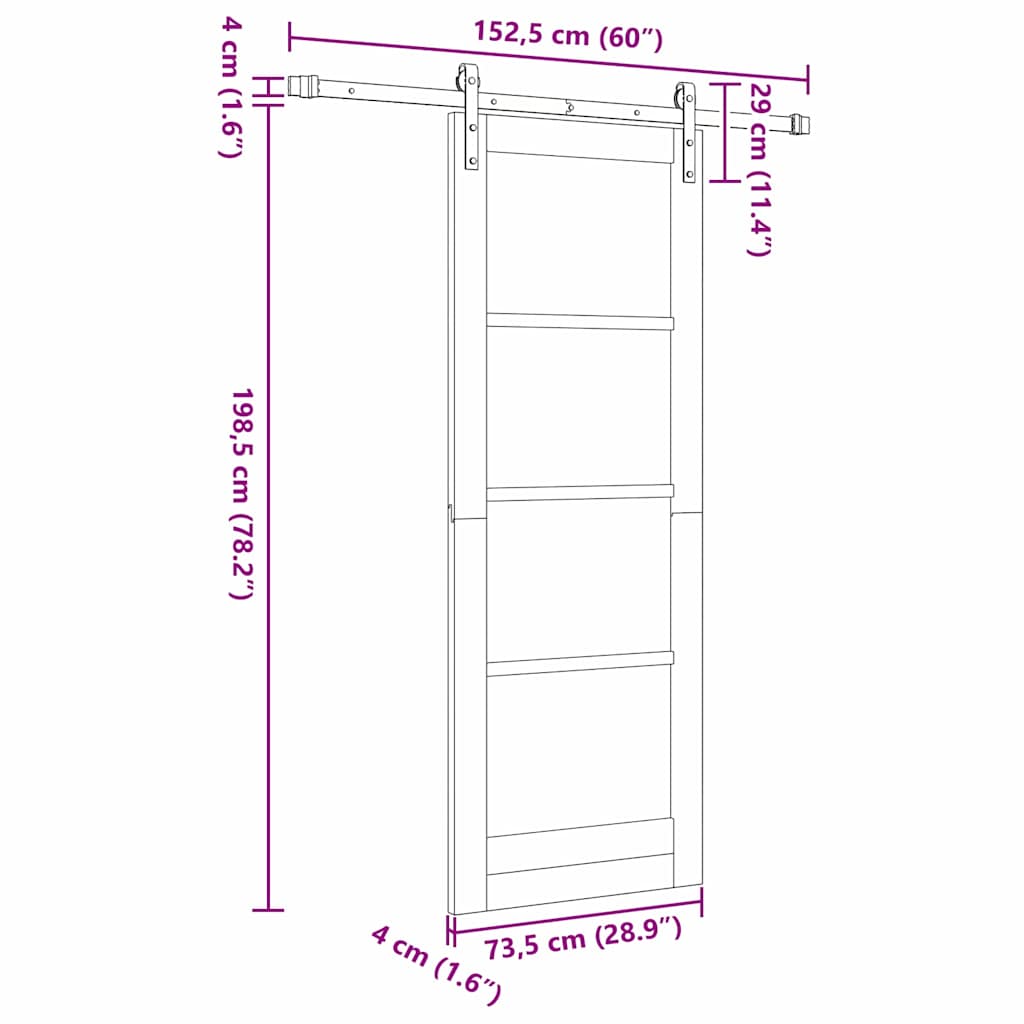 Sliding Door ORKDAL Natural 73.5 x 198.5 cm