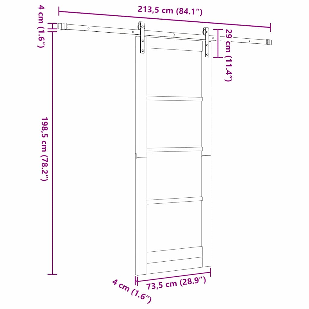 Sliding Door ORKDAL Natural 73.5 x 198.5 cm