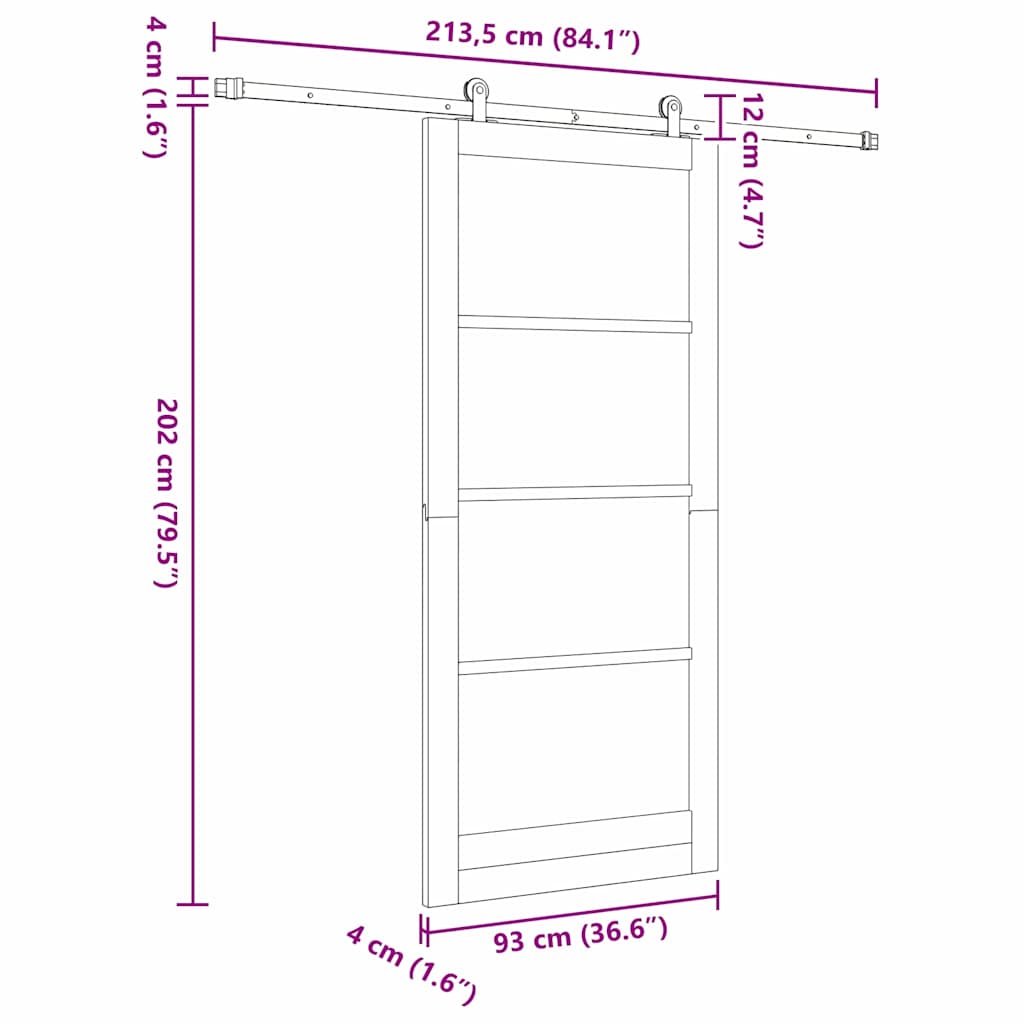 Sliding Door ORKDAL Natural 93 x 211 cm