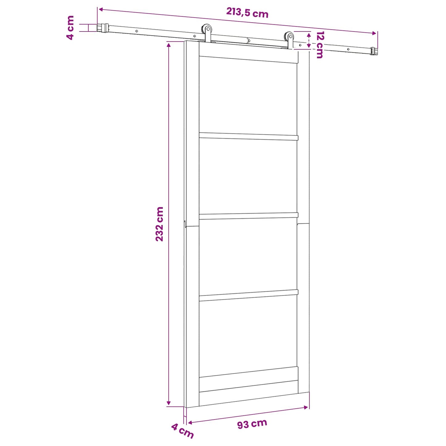 Sliding Door ORKDAL Natural 93 x 232 cm