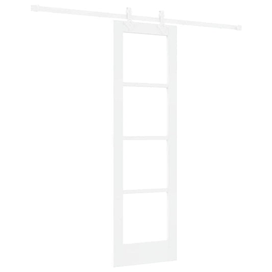 Sliding Door 61 x 198.5 cm Solid Pine Wood and Glass White