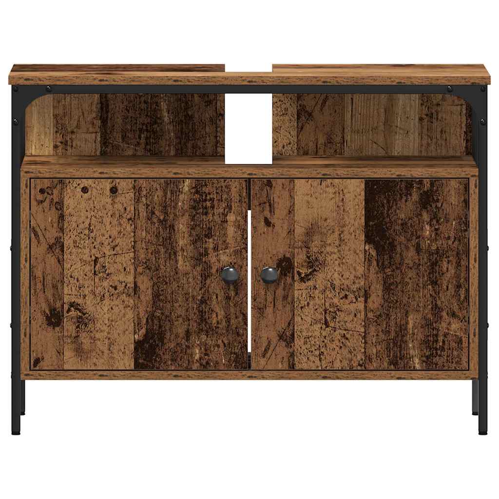 Bathroom Furniture Set 4 pcs Old Wood Engineered Wood