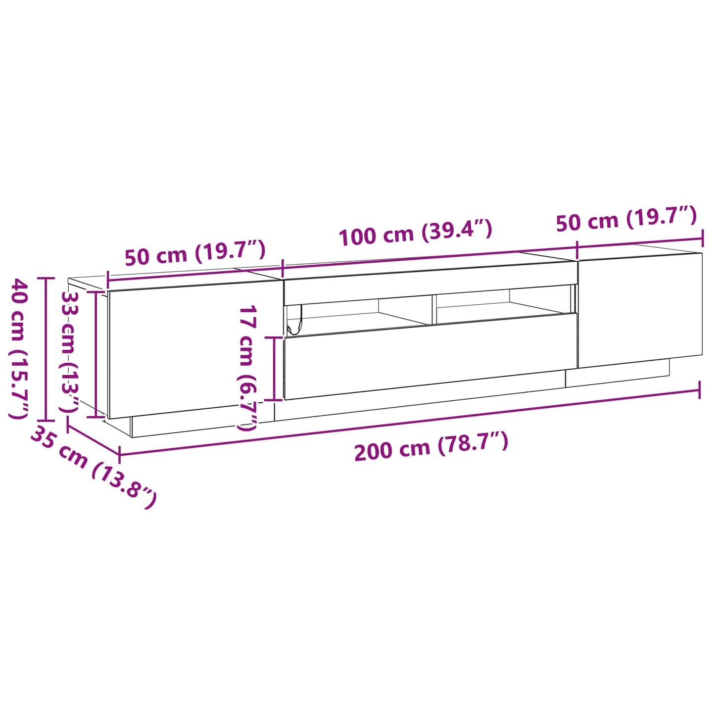 TV Cabinet Set 2 pcs Black Engineered Wood