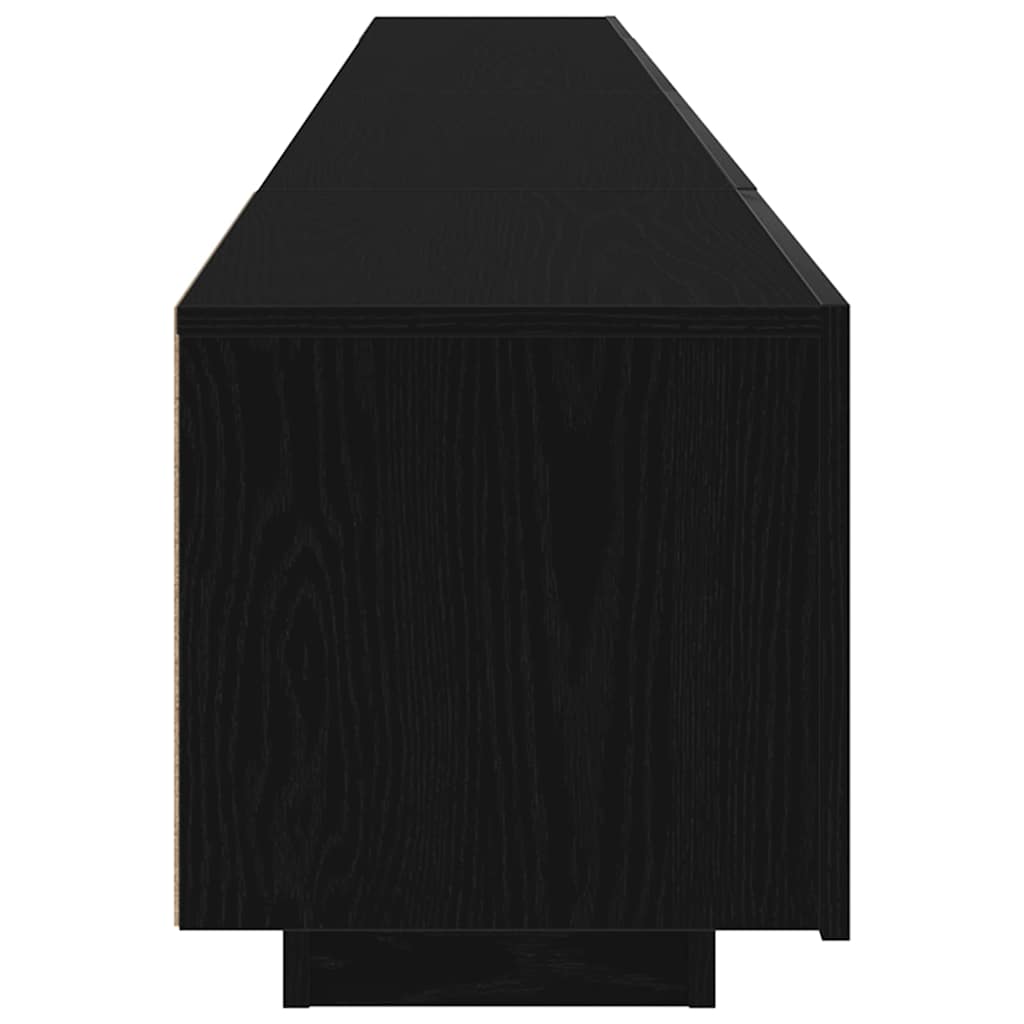 TV Cabinet Set 3 pcs Black Engineered Wood