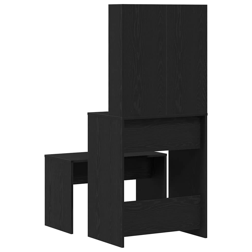 LED Dressing Table Set 2 pcs Black Oak 60 x 40 x 140 cm