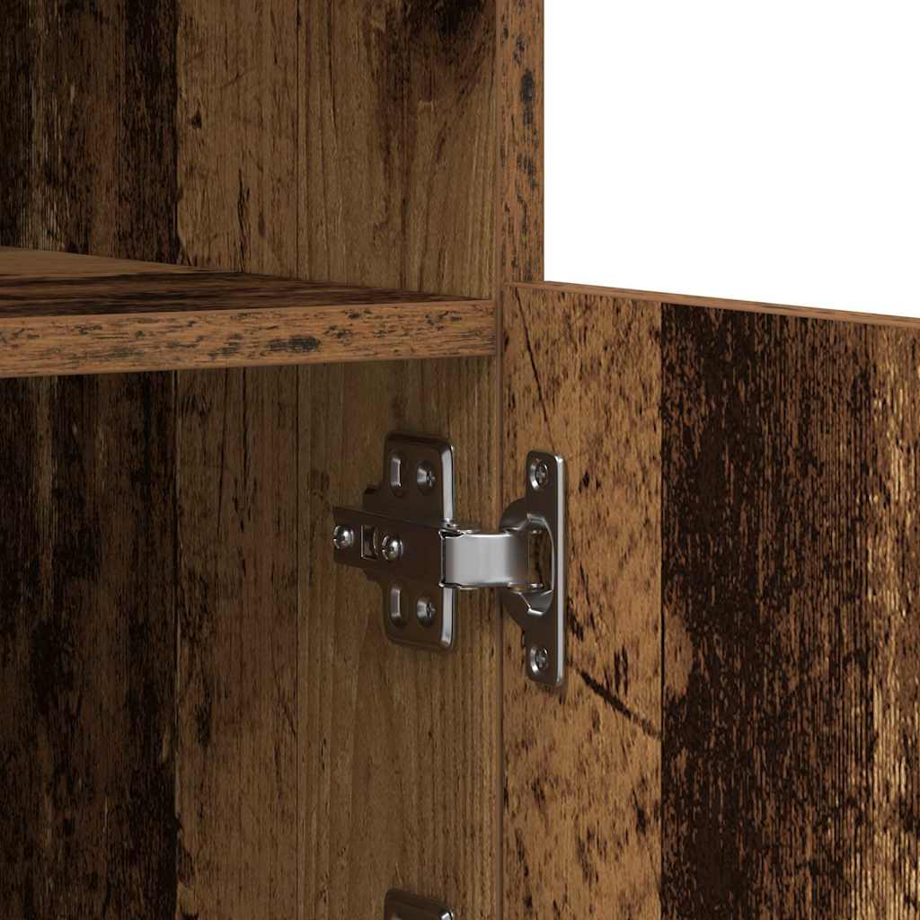 LED Sideboard 3 pcs Old Wood 123 x 37 x 100 cm Engineered Wood