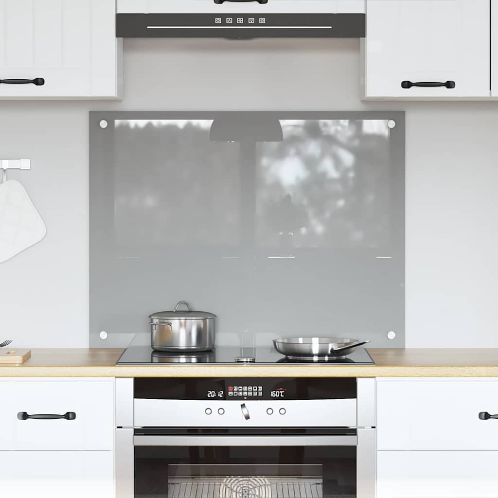 Kitchen Backsplash Light grey 80 x 60 x 0.6 cm Tempered Glass