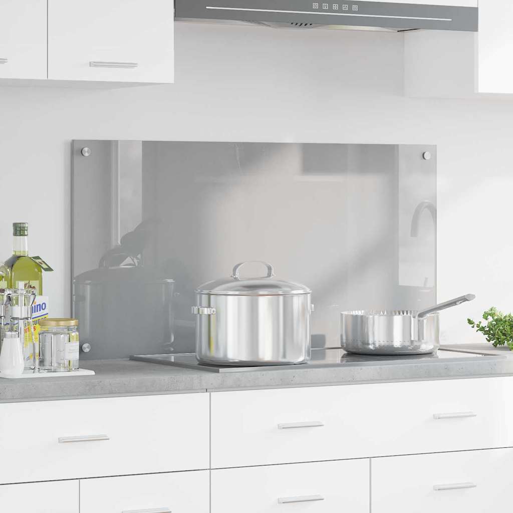 Kitchen Backsplash Light grey 100 x 50 x 0.6 cm Tempered Glass