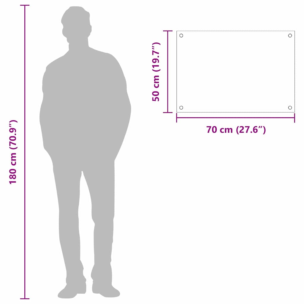 Kitchen Backsplash Dark grey 70 x 50 x 0.6 cm Tempered Glass