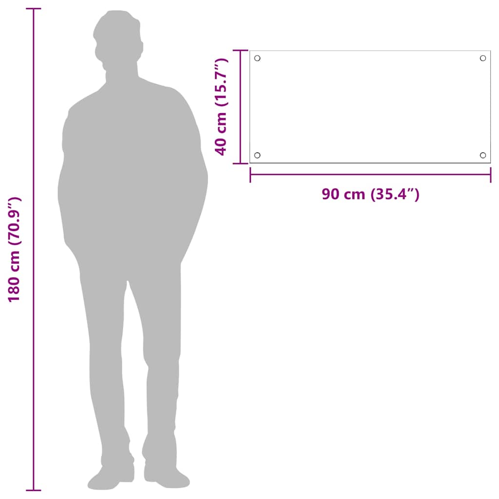 Kitchen Backsplash Dark grey 90 x 40 x 0.6 cm Tempered Glass