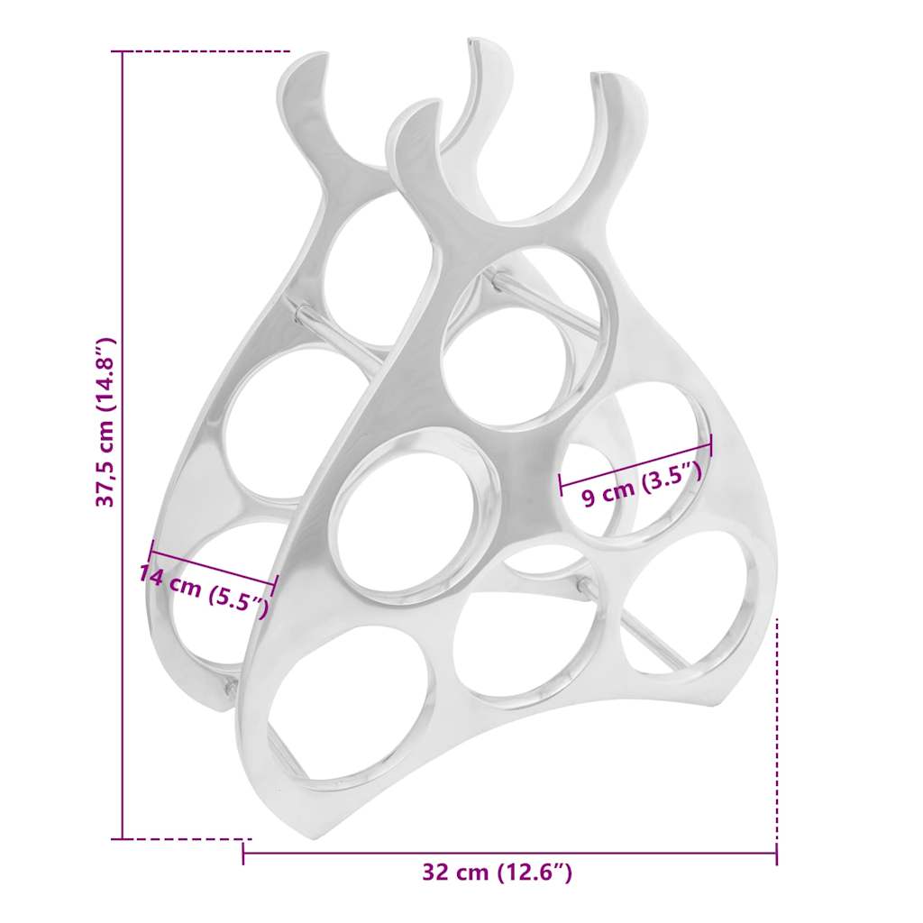 Wine Rack Aluminium Silver