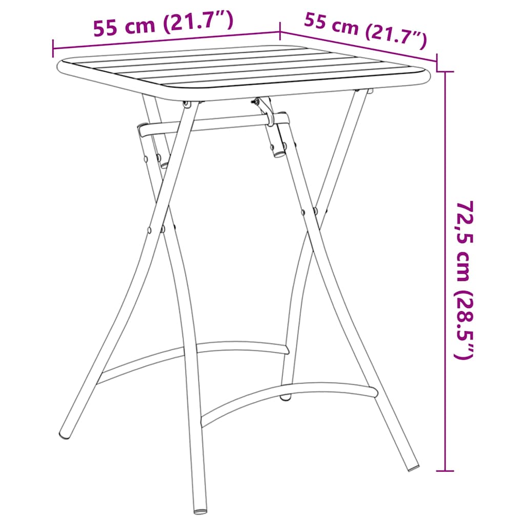 Bistro Table Anthracite 55 x 55 x 72.5 cm Powder-coated Steel
