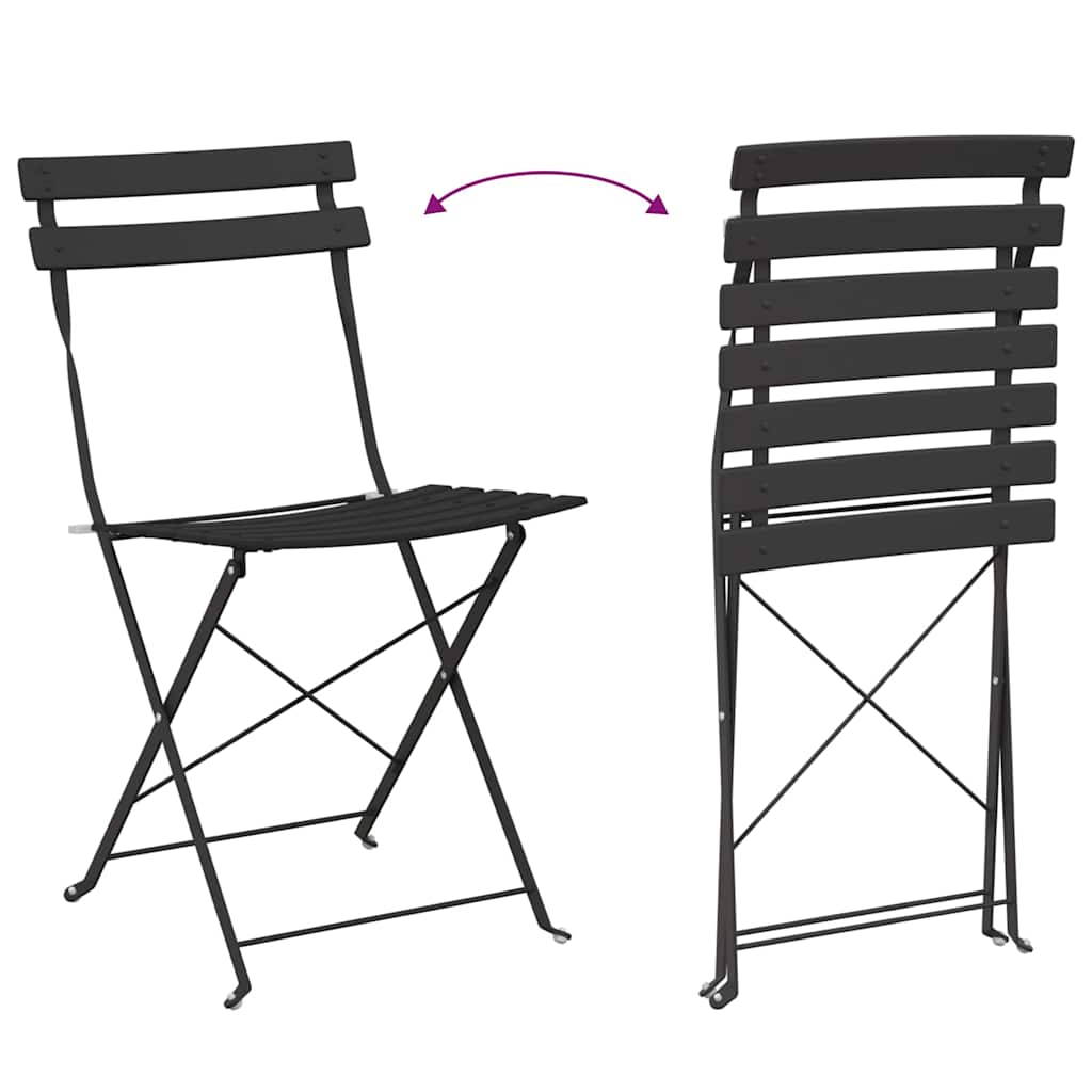 Garden Folding Chair 2 pcs Anthracite Metal