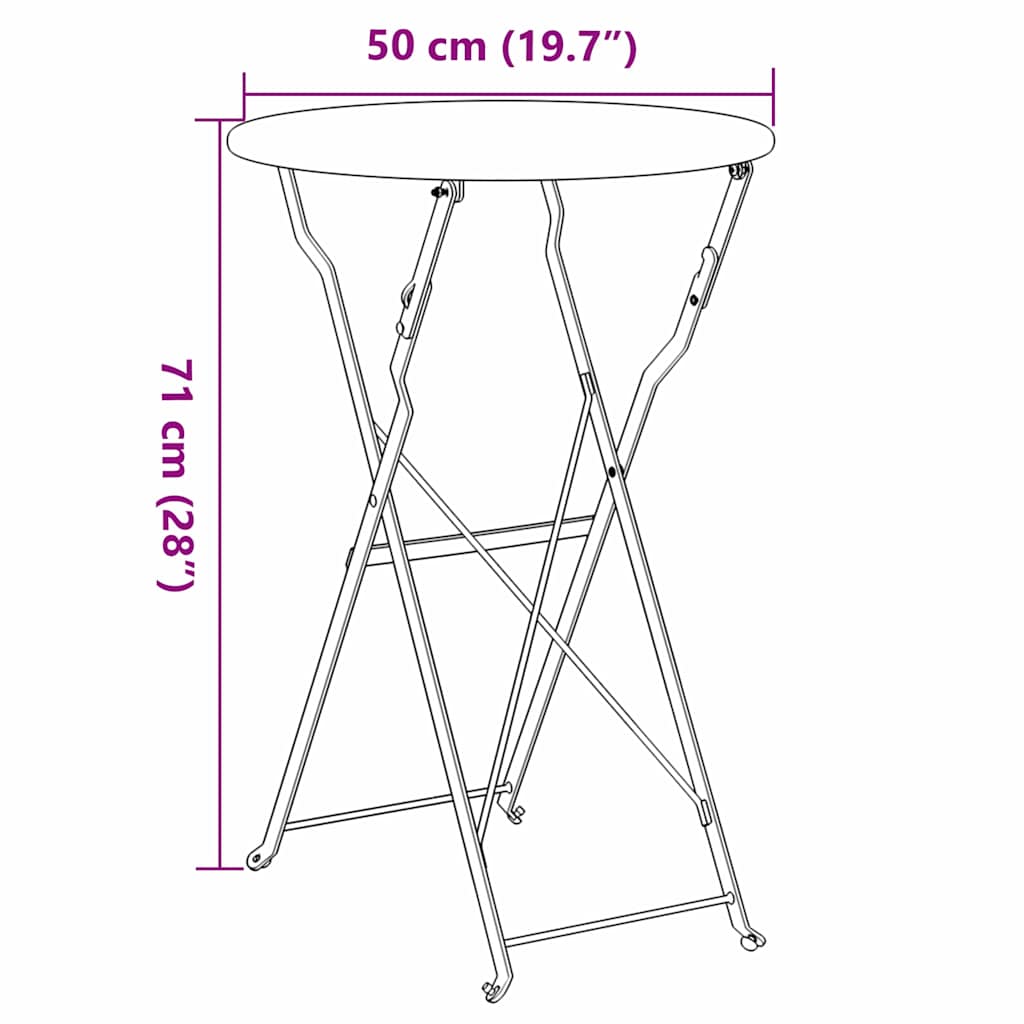 Bistro Table Light Mint Ø 50 x 71 cm Powder-coated Steel