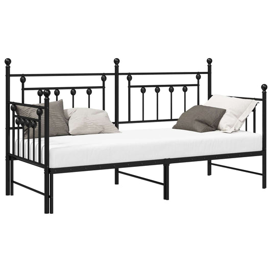 Daybed Frame Black 80 x 200 cm Steel