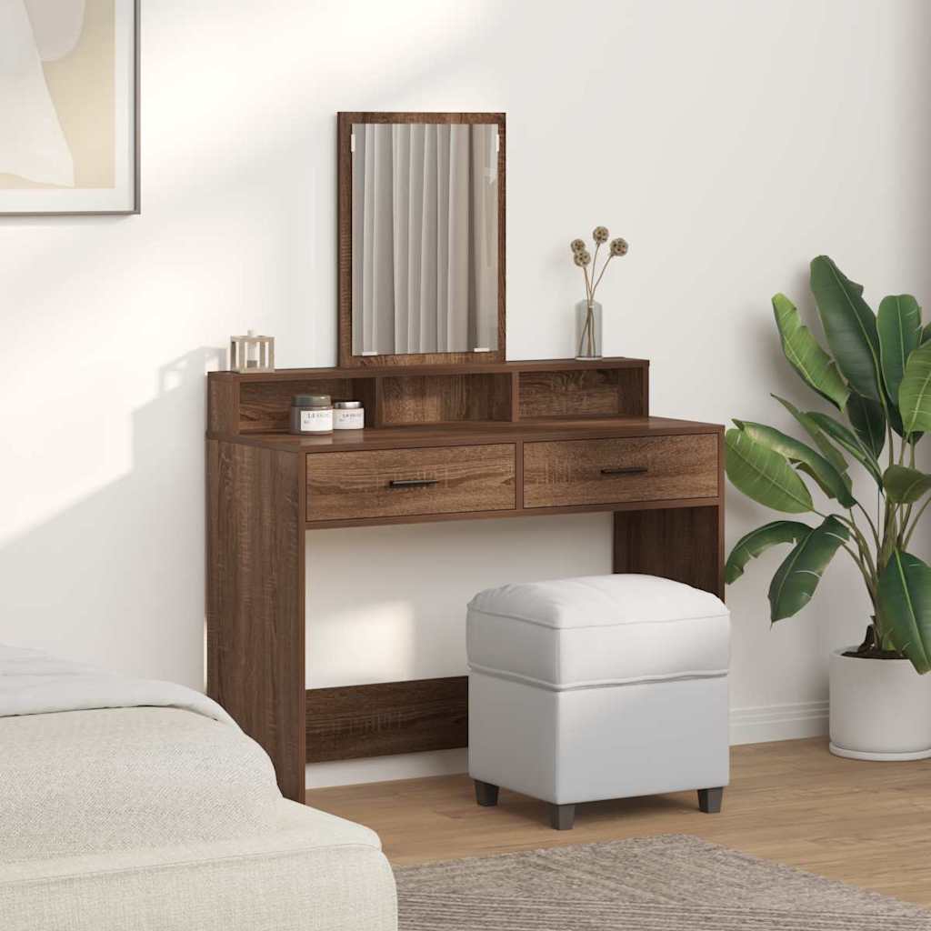 Dressing Table Brown oak 100 x 41 x 140 cm Engineered wood