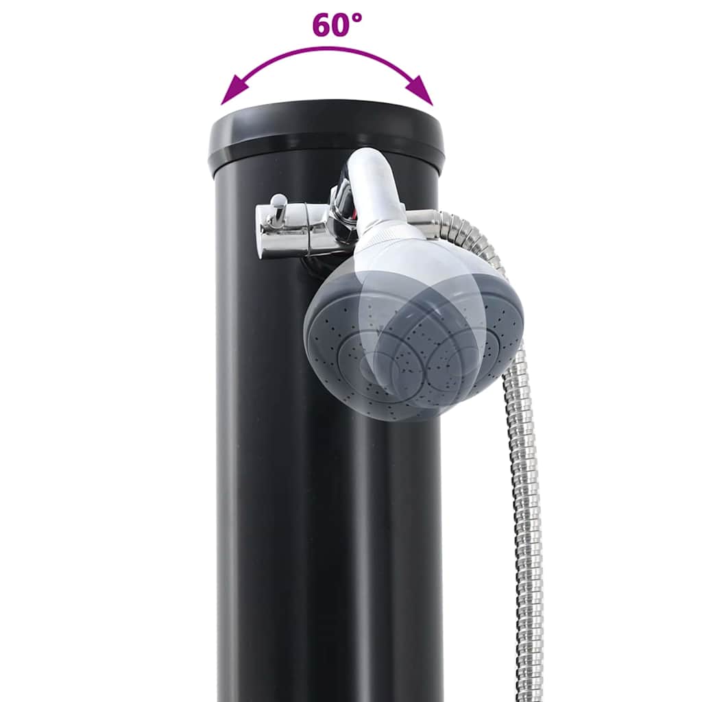 Outdoor Solar shower 20 L PVC and Aluminium Black