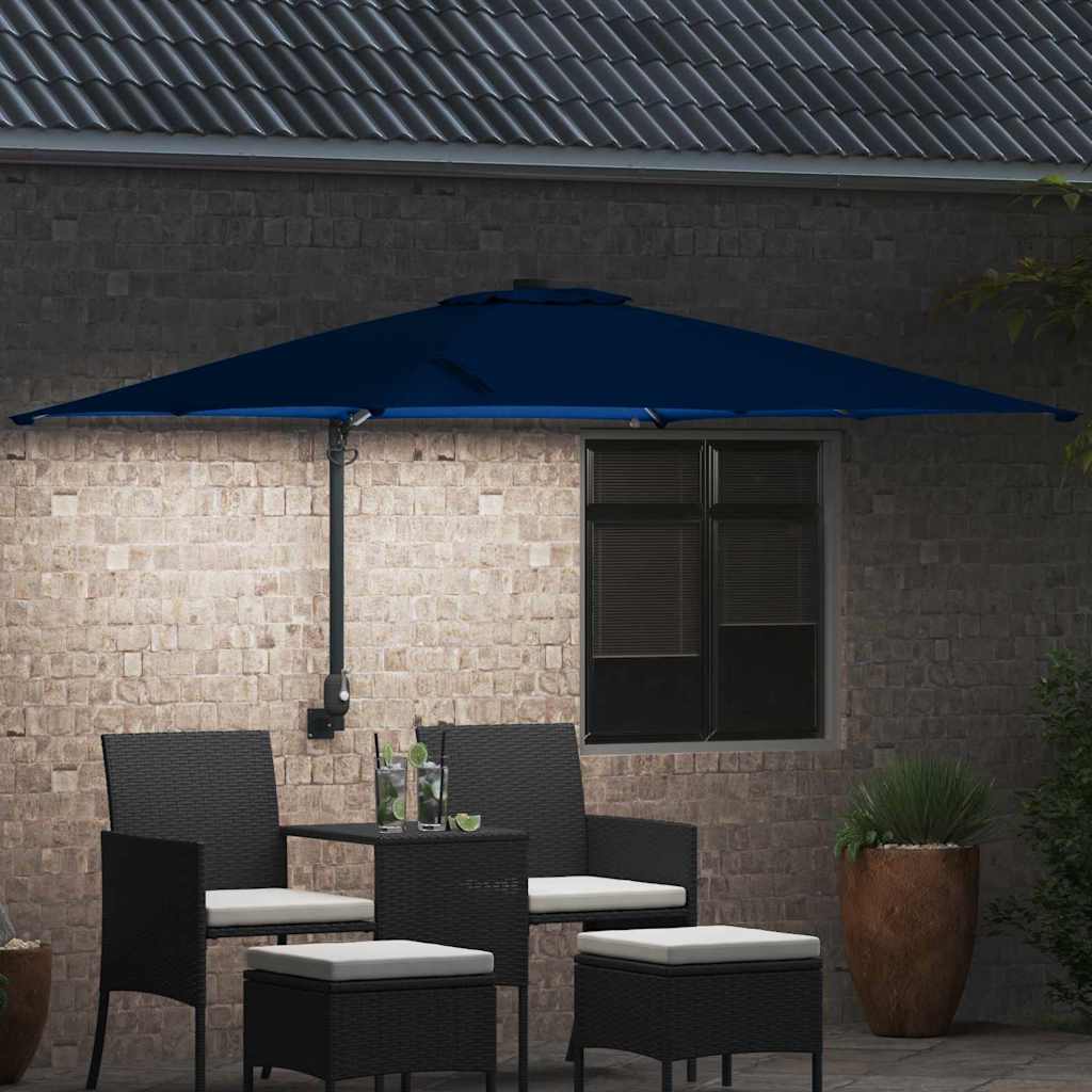 Garden Parasol Azurblau 248.5 x 247.5 x 160 cm Fabric