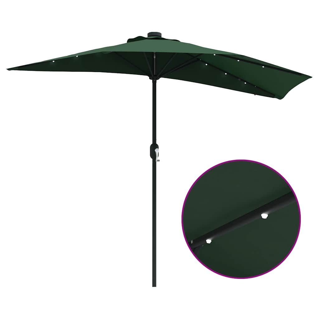 Garden Parasol Green 294 x 150 x 223 cm Polyester and Steel