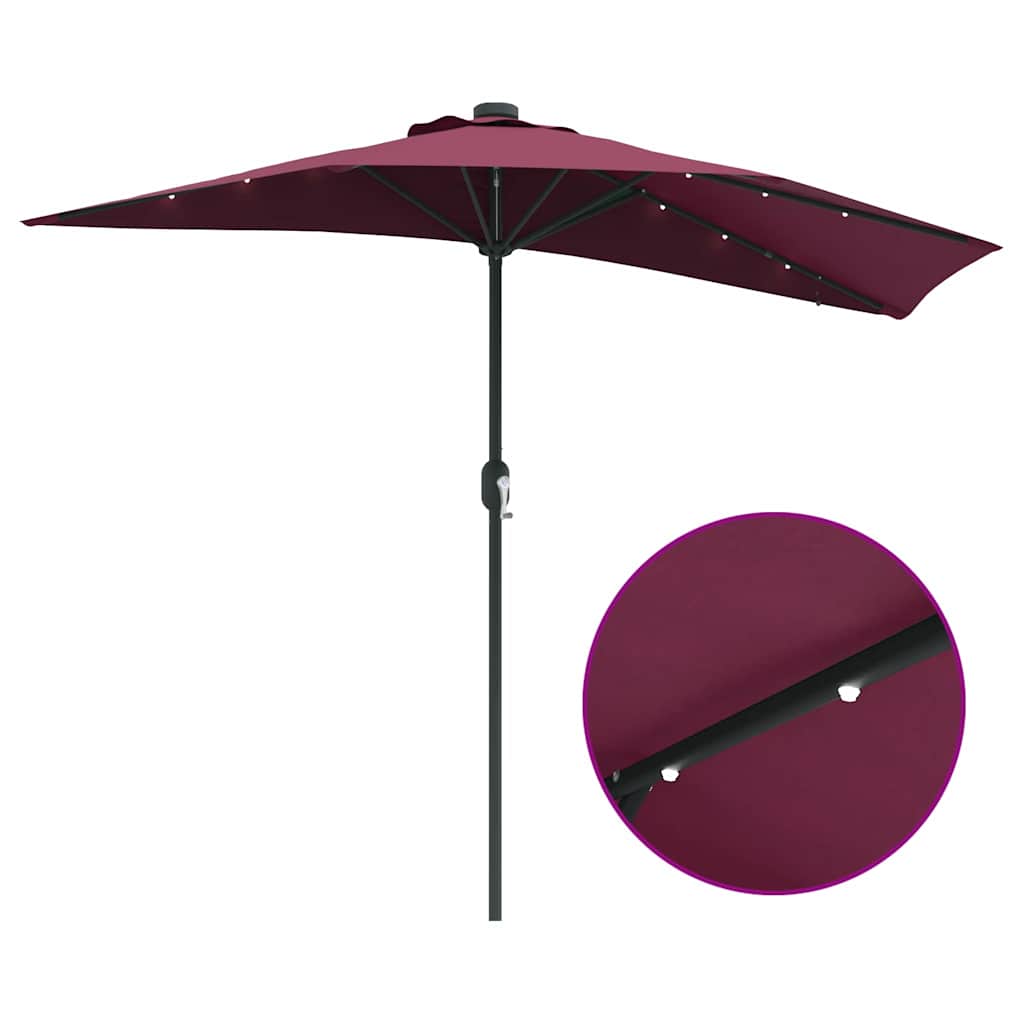 Garden Parasol Bordeaux Red 294 x 150 x 223 cm