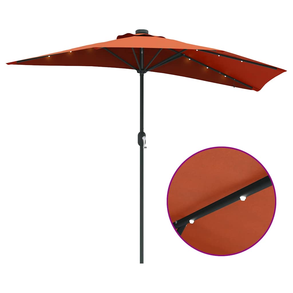 Garden Parasol Terracotta 294 x 150 x 223 cm