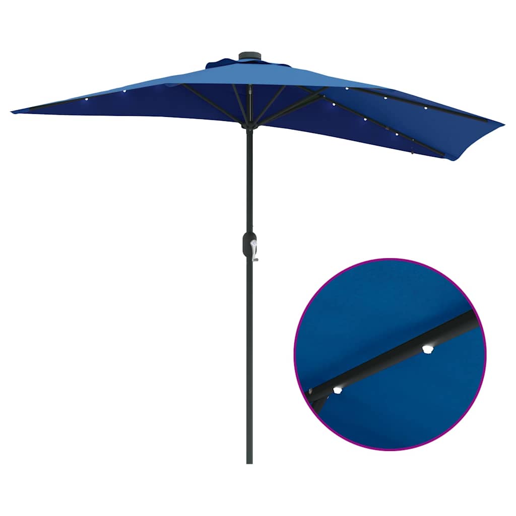 Garden Parasol 294 x 150 x 223 cm Polyester and Steel Azurblau