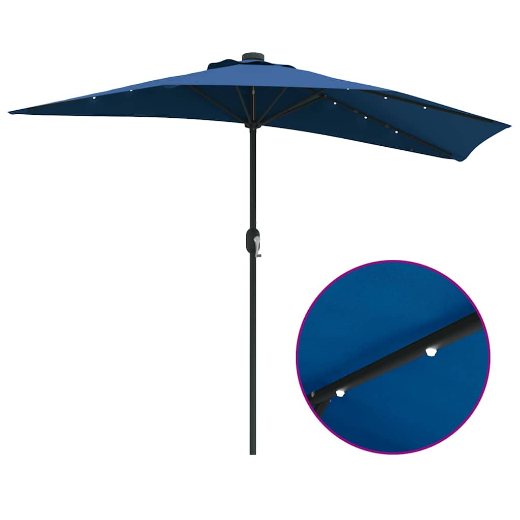 Garden Parasol 294 x 150 x 224 cm Polyester and Steel Azurblau