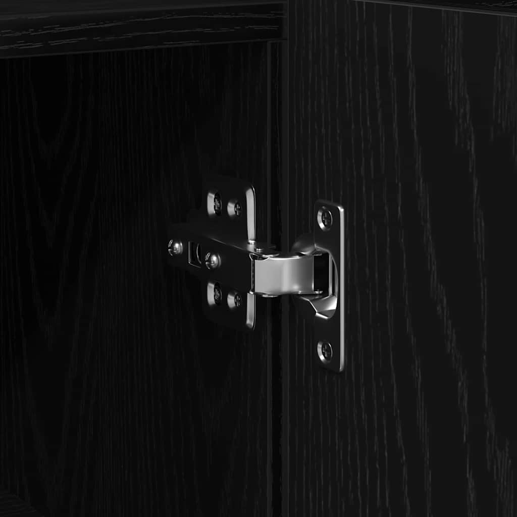 Sideboard Black Oak 116 x 30 x 75 cm Engineered Wood
