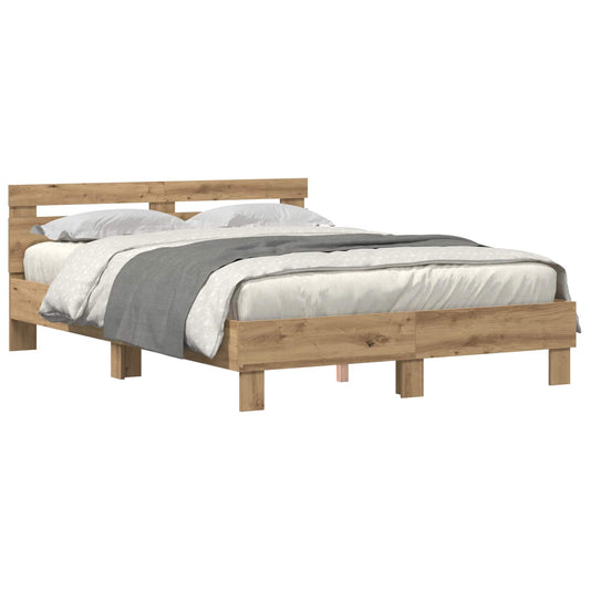 Bed Frame Artisan Oak 150 x 200 cm Engineered Wood