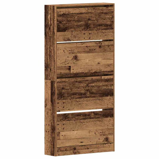 Shoe Cabinet 80 x 21 x 163.5 cm Engineered Wood Old Wood