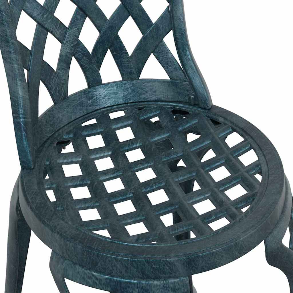 Garden Bistro Set 3 pcs Green Aluminium
