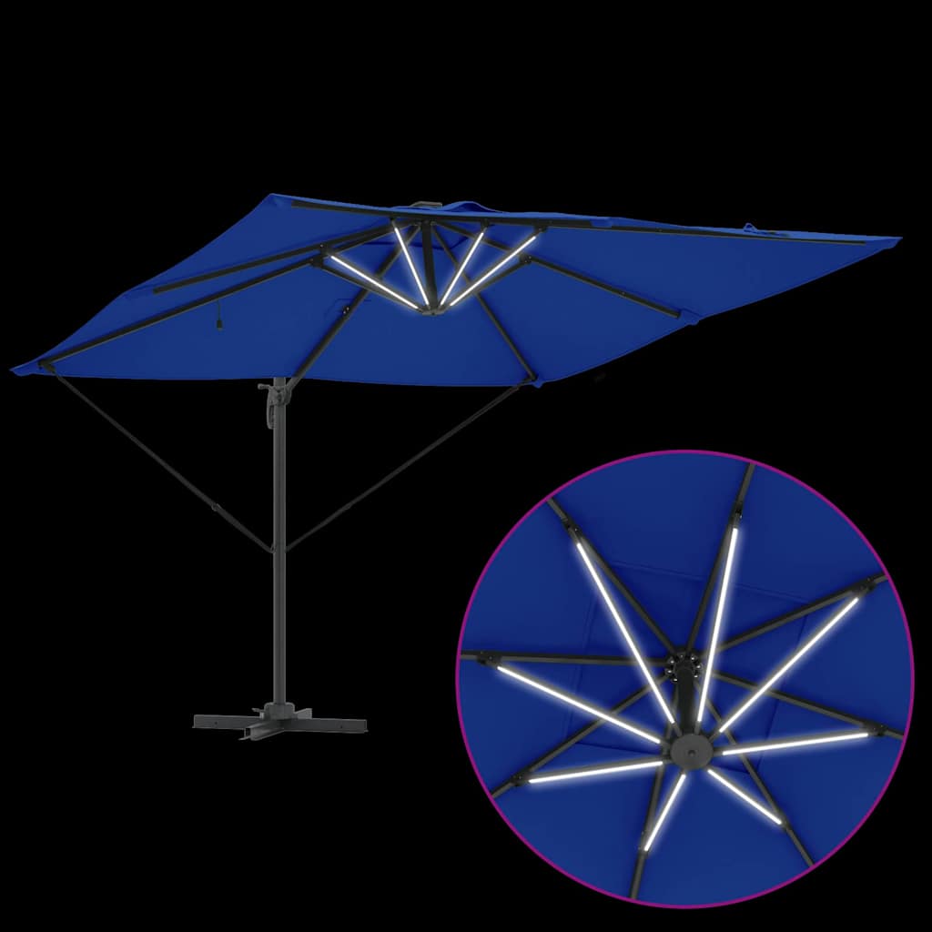 Umbrella Azure Blue 286 x 284 x 270 cm Aluminium and Polyester