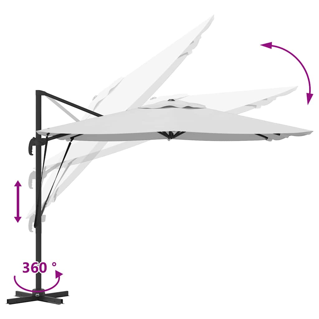 Roma Parasol Beige 286 x 284 x 265 cm Aluminium and Polyester