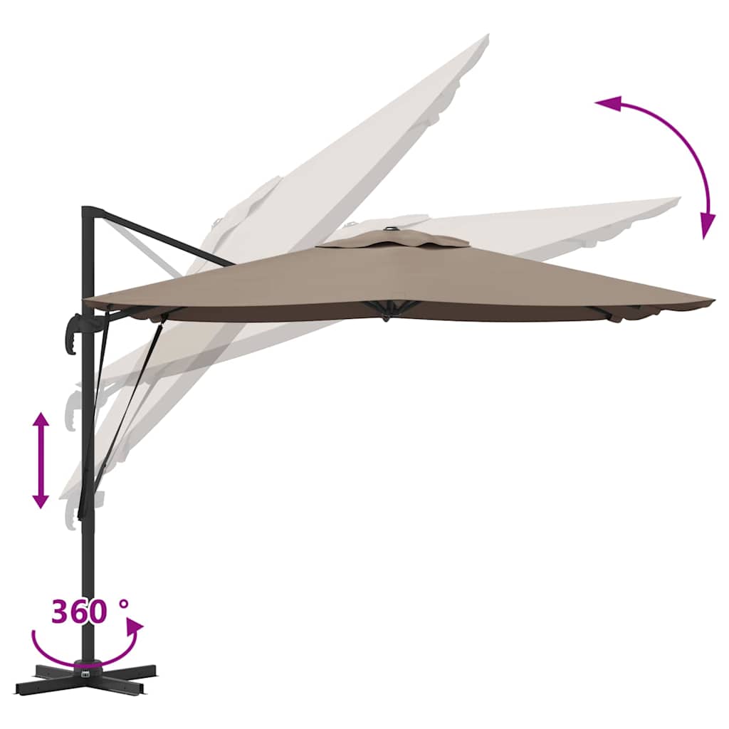 Roma Parasol 286 x 284 x 265 cm Aluminium and Polyester