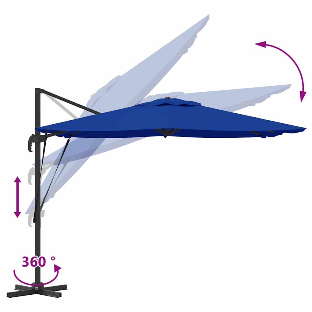 Roma Parasol Blue 286 x 284 x 265 cm Aluminium and Polyester